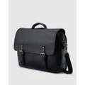 Samsonite - Sam Classic Leather Flapover - Travel and Luggage (Black) Sam Classic Leather Flapover