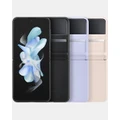Samsung - Galaxy Z Flip4 Flap Leather Cover - Tech Accessories (Black) Galaxy Z Flip4 Flap Leather Cover