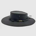 Jacaru - Jacaru 1001P Premium Kangaroo Leather Hat - Hats (Black) Jacaru 1001P Premium Kangaroo Leather Hat