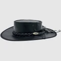 Jacaru - Jacaru 101 Boundary Rider Bovine Leather Hat - Hats (Black) Jacaru 101 Boundary Rider Bovine Leather Hat