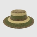Jacaru - Jacaru 1752 Striped Wide Brim Hat - Hats (Green) Jacaru 1752 Striped Wide Brim Hat