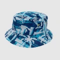 Jacaru - Jacaru 1873 Blue Aloha Bucket Hat - Hats (Blue) Jacaru 1873 Blue Aloha Bucket Hat