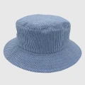 Jacaru - Jacaru 1865 Kids Blue & White Stripe Bucket Hat - Hats (Blue) Jacaru 1865 Kids Blue & White Stripe Bucket Hat