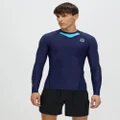 SKINS - Series 3 Long Sleeve Top - Compression Tops (Navy & Cyan) Series-3 Long Sleeve Top