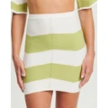 Savel - Hardy Knit Mini Skirt - Skirts (Lime Chevron) Hardy Knit Mini Skirt