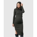 Ripe Maternity - Nella Rib Nursing Knit Dress - Dresses (Ivy) Nella Rib Nursing Knit Dress