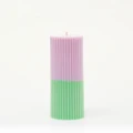 XRJ Celebrations - Pillar Two Tone Tulip Candle - Home (Purple Green) Pillar Two-Tone Tulip Candle