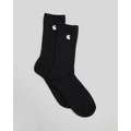 Carhartt - Madison Pack Socks 2 Pack - Crew Socks (Black & White) Madison Pack Socks - 2 Pack