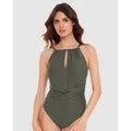 Magicsuit - Riveted Diana High Neck Tummy Control Swimsuit - One-Piece / Swimsuit (Military) Riveted Diana High Neck Tummy Control Swimsuit