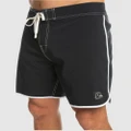 Quiksilver - Mens Original Scallop 18" Board Shorts - Swimwear (BLACK) Mens Original Scallop 18" Board Shorts