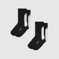 REC GEN - Logo Sock Two Pack - Crew Socks (Black/White) Logo Sock Two Pack