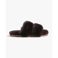 Country Road - Australian Made Shearling Double Slide - Slippers & Accessories (Brown) Australian Made Shearling Double Slide