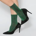 High Heel Jungle - Glitterati Socks - Socks & Tights (Emerald) Glitterati Socks