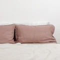 SILK MAGNOLIA - French Linen Pillowcase - Home (Pink) French Linen Pillowcase