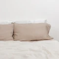 SILK MAGNOLIA - French Linen Pillowcase - Home (Brown) French Linen Pillowcase