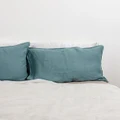 SILK MAGNOLIA - French Linen Pillowcase - Home (Green) French Linen Pillowcase