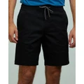 Volcom - Frickin 19" Elastic Waist Shorts - Shorts (Black) Frickin 19" Elastic Waist Shorts