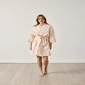 Linen House - Springsteen Short Robe - Bathroom (Peach) Springsteen Short Robe