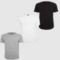 Urban Classics - UC Shaped Long Tee 3 Pack - T-Shirts & Singlets (Black/White/Grey) UC Shaped Long Tee 3-Pack