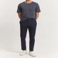 Country Road - Slim Fit Cotton Stretch Pant - Pants (Blue) Slim Fit Cotton Stretch Pant