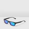 Hawkers Co - HAWKERS Black and Blue Polarized TOX Sunglasses for Men and Women UV400 - Square (Black) HAWKERS - Black and Blue Polarized TOX Sunglasses for Men and Women UV400