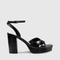 Verali - Indigo Platform Heels - Sandals (Black Crinkle) Indigo Platform Heels