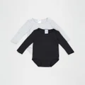Bonds Baby - Wonderbodies Long Sleeve Bodysuit 2 Pack - Bodysuits (Black Grey) Wonderbodies Long Sleeve Bodysuit 2 Pack