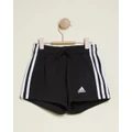 adidas Sportswear - Essentials Big Logo Shorts Teens - Shorts (Black & White) Essentials Big Logo Shorts - Teens