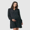 Ripe Maternity - Fifi Shirt Dress - Dresses (Black) Fifi Shirt Dress