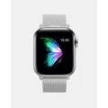 Friendie - Stainless Steel Woven Mesh Loop Band The Melbourne Apple Watch Compatible - Fitness Trackers (Stainless Steel) Stainless Steel Woven Mesh Loop Band - The Melbourne - Apple Watch Compatible