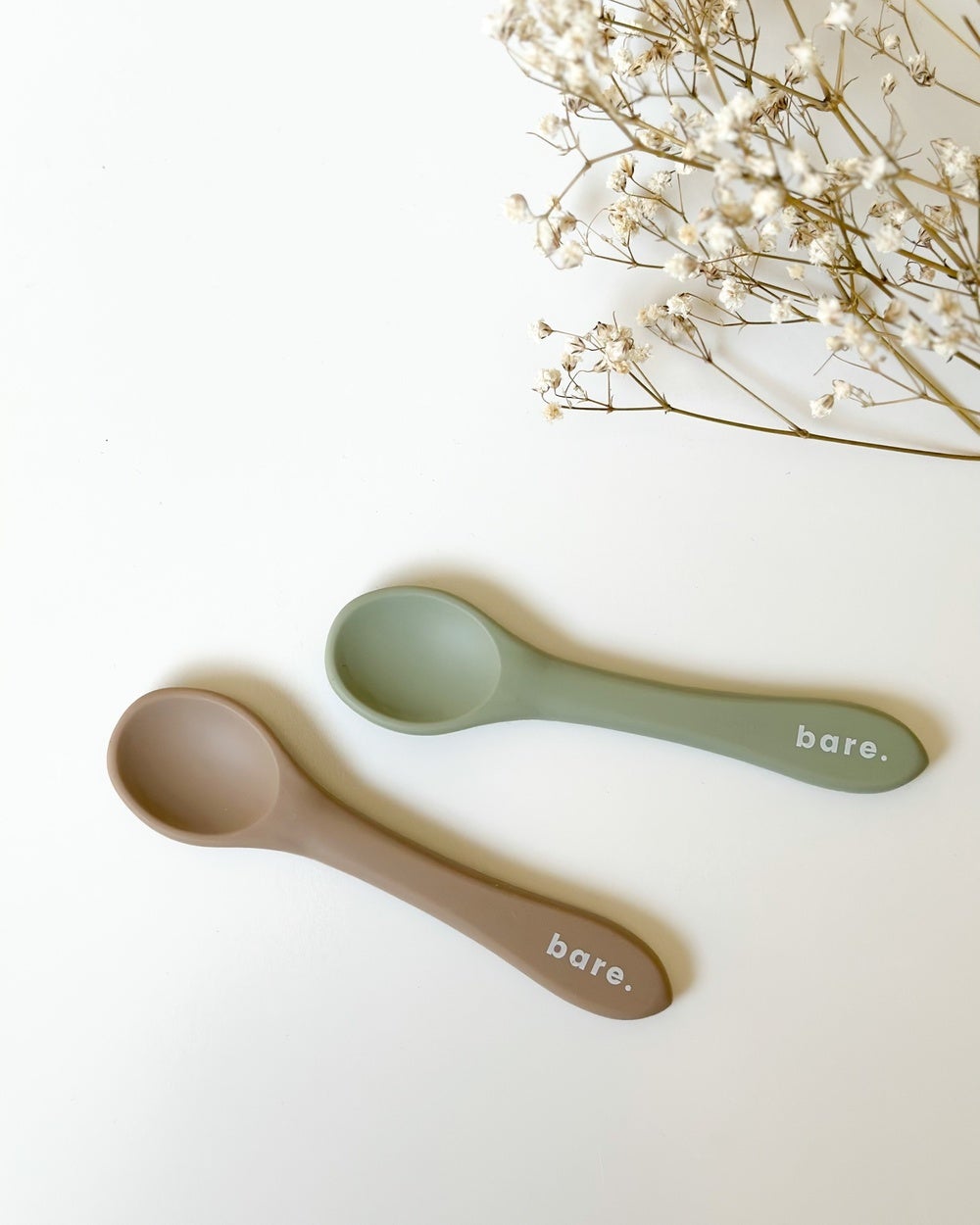 Bare The Label - Silicone Spoons, Four Pack - Nursing & Feeding (Green) Silicone Spoons, Four Pack