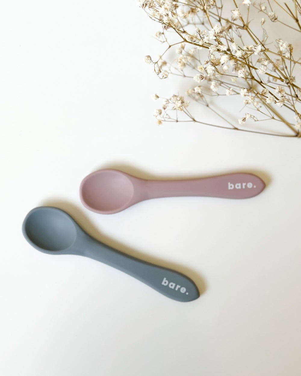 Bare The Label - Silicone Spoons, Four Pack - Nursing & Feeding (Pink) Silicone Spoons, Four Pack