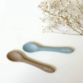 Bare The Label - Silicone Spoons, Four Pack - Nursing & Feeding (Blue) Silicone Spoons, Four Pack