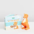 Mizzie The Kangaroo - Baby Board Book Gift Set with Teething Toy - All toys (At The Beach) Baby Board Book Gift Set with Teething Toy
