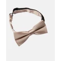Abelard - Satin Silk Bow Tie - Ties & Cufflinks (CHAMPAGNE) Satin Silk Bow Tie