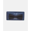 Abelard - Satin Silk Bow Tie - Ties & Cufflinks (BLACK) Satin Silk Bow Tie