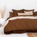 Bambury - Linen Quilt Cover Set - Home (Brown) Linen Quilt Cover Set