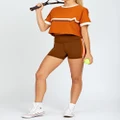 REMI - Arancia Short Shorts - High-Waisted (Brown) Arancia Short Shorts
