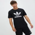 adidas Originals - Trefoil T Shirt - Short Sleeve T-Shirts (Black) Trefoil T-Shirt