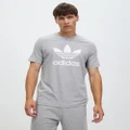 adidas Originals - Trefoil T Shirt - Short Sleeve T-Shirts (Medium Grey Heather) Trefoil T-Shirt