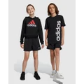 adidas Sportswear - Essentials Shorts Kids Teens - Shorts (Black & White) Essentials Shorts - Kids-Teens