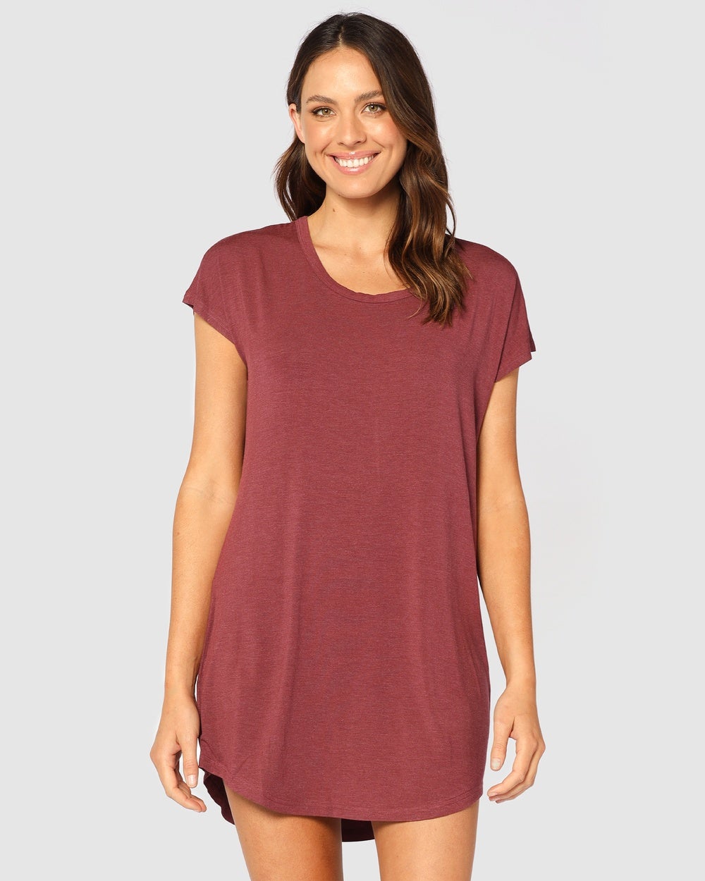 Bamboo Body - Niah Night Dress - Sleepwear (Burgundy) Niah Night Dress