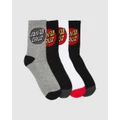 Santa Cruz - Classic Dot Socks 4 Pack Teens - Crew Socks (Multi) Classic Dot Socks 4-Pack - Teens