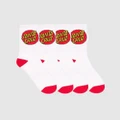 Santa Cruz - Classic Dot Socks 4 Pack Teens - Crew Socks (White) Classic Dot Socks 4-Pack - Teens