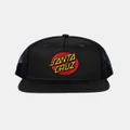 Santa Cruz - Classic Dot Trucker Cap Teens - Headwear (Black) Classic Dot Trucker Cap - Teens