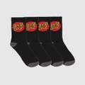 Santa Cruz - Classic Dot Socks 4 Pack Teens - Crew Socks (Black) Classic Dot Socks 4-Pack - Teens