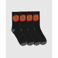 Santa Cruz - Classic Dot Socks 4 Pack Teens - Crew Socks (Black) Classic Dot Socks 4-Pack - Teens