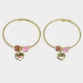 Pink Poppy - Mother and Me Charm Bracelet Set - Novelty Gifts (Gold) Mother and Me Charm Bracelet Set
