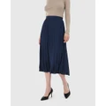 Forcast - Amalfi Pleated Skirt - Pleated skirts (Navy) Amalfi Pleated Skirt