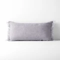 Aura Home - Vintage Linen Fringe Rectangle Cushion - Home (Purple) Vintage Linen Fringe Rectangle Cushion